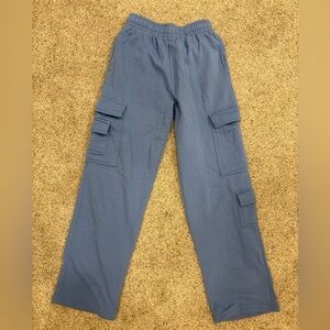 Garage Blue Elastic Waist Cargo Sweatpants